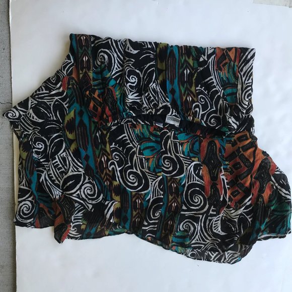 Chico's Silk Skirt Lined Tribal Asymmetrical Boho - Picture 8 of 11